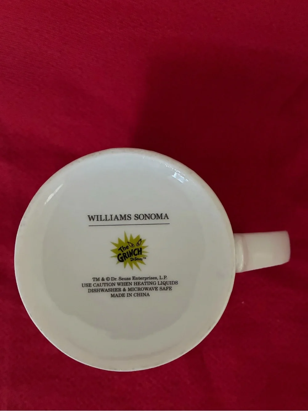Williams Sonoma Christmas Grinch Holiday Mug Dr Seuss